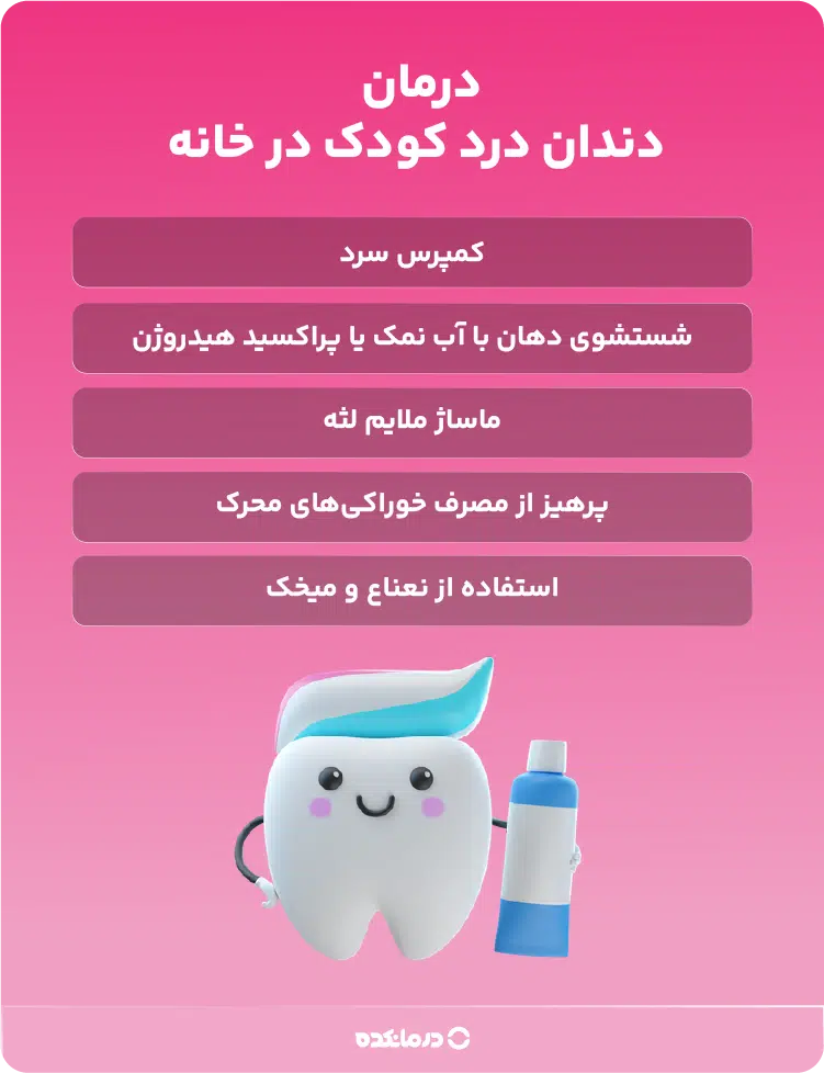 اینفوگرافی «درمان دندان درد کودک در خانه» 