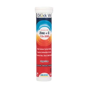 Gluck Vit Zinc 15 Mg And Vitamin C 20 Effervescent Tabs