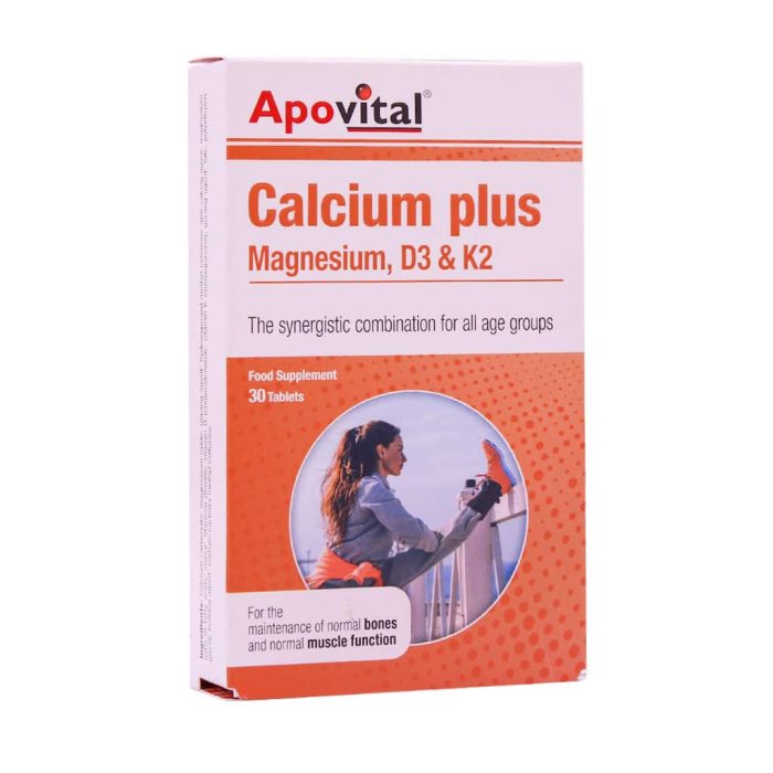 Apovital Calcium Plus Magnesium D3 And K2 30 Tabs