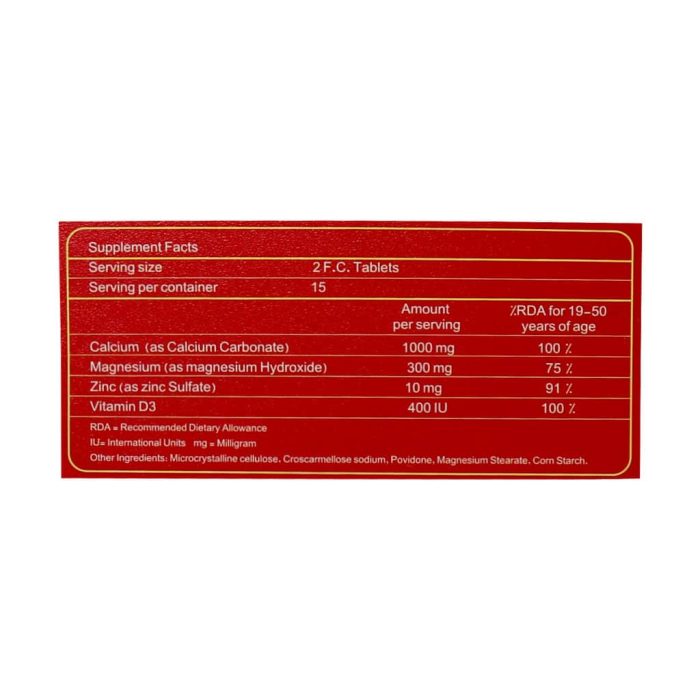 Behsazan Calcium Magnesium Zinc Vit D3 30 F.C Tab