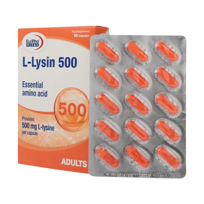 Eurho Vital L Lysin 500 Mg 30 Cap