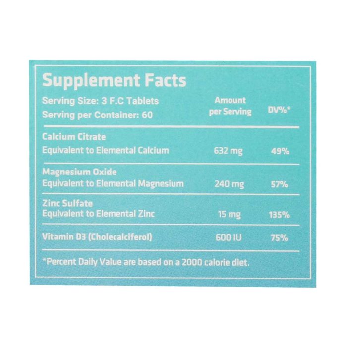 Healthy Wy Calcium Magnesium Zinc Vitamin D3 60 FC Tab